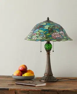 Stolové lampy Clayre&Eef Magická stolná lampa Waterlily v štýle Tiffany