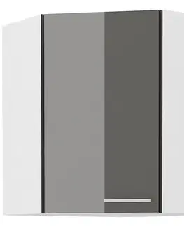 Kuchynské skrinky visiace Skrinka do kuchyne LARA GREY 60X60 GN-72 2F (45°)