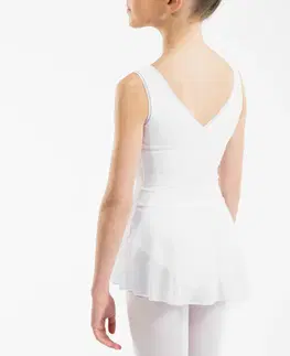 balet Dievčenský baletný trikot 500 biely