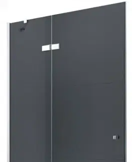 Sprchovacie kúty MEXEN - ROMA krídlové dvere 80x190 cm 6mm, chróm, grafit so stenovým profilom 854-080-000-01-40