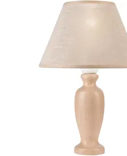 Lampy  Stolná lampa AMFORA 1xE27/60W/230V béžová/buk 