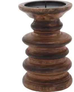 Svietniky Svietnik z mangového dreva Magnifera hnedá, 9 x 15 cm
