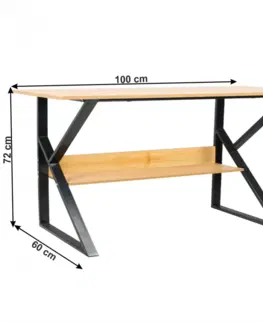 PC a herné stoly Pracovný stôl s policou TARCAL Tempo Kondela 100x60 cm