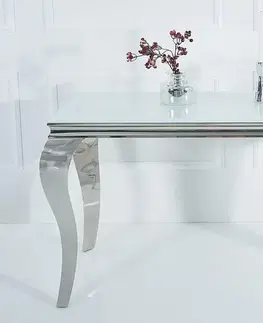 Konferenčné stolíky LuxD Dizajnová konzola Rococo 145cm biela / strieborná