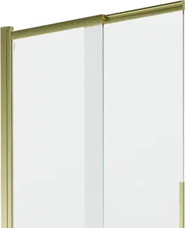 Sprchové dvere MEXEN - Fox 2-krídla posuvná vaňová zástena 100 x 150 cm, transparent, zlatá 891-100-002-50-00