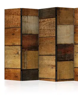 Paravány Paraván Wooden Textures Dekorhome 225x172 cm (5-dielny)