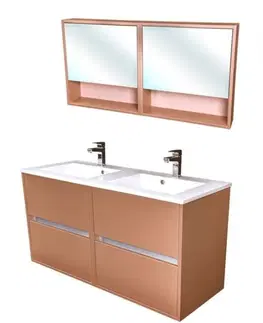 Kúpeľňa Zostava kúpeľňového nábytku CEDERIKA 120, metallic měděný CA.SADA11