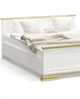Postele NABBI Igins LB-160 manželská posteľ s roštom 160x200 cm sosna Andersen / dub zlatý