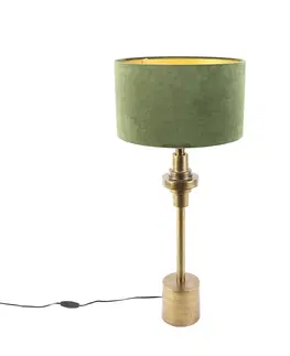 Stolove lampy Stolová lampa v štýle art deco so zamatovým odtieňom zelená 35 cm - Diverso