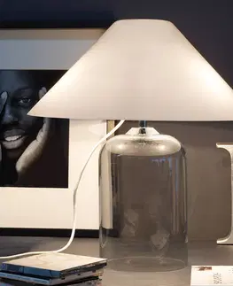 Stolové lampy Vistosi Stolná lampa Alega s čírym skleneným podstavcom