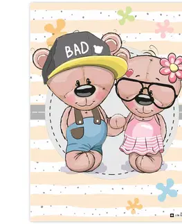Obrazy do detskej izby Obraz s rozkošnými medvedíkmi