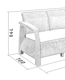 Záhradné stoličky a kreslá DEOKORK Záhradná ratanová pohovka CORFU LOVE SEAT MAX (hnedá)