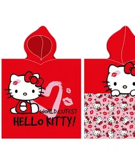 Doplnky do spálne Carbotex Detské pončo Hello Kitty Najroztomilejšie na Svete, 55 x 110 cm