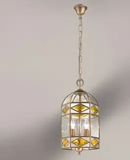 Závesné svietidlá Cremasco Emilia – závesná lampa s katedrálnym sklom