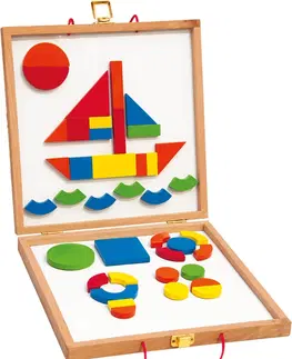 Kreatívne a výtvarné hračky WOODY - Magnetický kreatívny kufrík s tvarmi