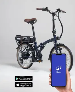 elektrobicykle Skladací elektrický bicykel E-FOLD 500 modrý