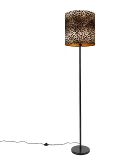 Stojace lampy Stojacia lampa čierny odtieň leopardie prevedenie 40 cm - Simplo
