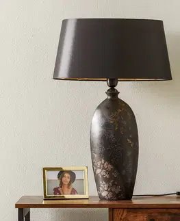 Stolové lampy Holländer Stolná lampa Mary, keramika a chintz, výška 66 cm