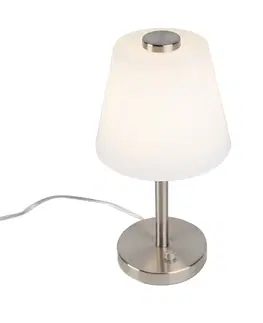 Stolove lampy Dizajnová stolová lampa stmievateľná oceľová vrátane LED - Regno
