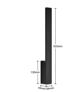 Nástenné svietidlá Arcchio Nástenné svietidlo Arcchio Ivano LED, 42,5 cm, čierne