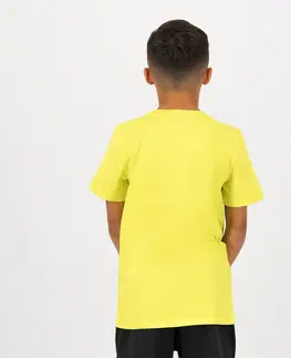 nohavice Detské bavlnené tričko Puma žltá s nápisom