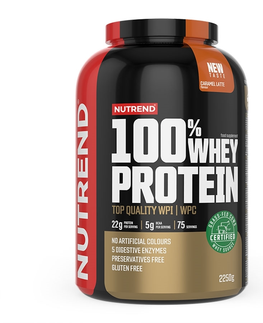 Proteíny Práškový koncentrát Nutrend 100% WHEY Protein 2250g jahoda
