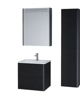 Kúpeľňový nábytok MEREO - Siena, kúpeľňová skrinka s keramickým umývadlom 61 cm, biela lesk CN410
