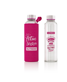Fľaše na pitie Sklenená flaša s termo obalom Nutrend Active Lifestyle 500 ml ružová