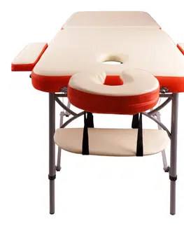 Masážne stoly a stoličky Masážne lehátko inSPORTline Tamati 2-dielne hliníkové oranžová