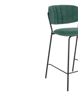 Barové stoličky Norddan Dizajnová barová stolička Rosalie zelená