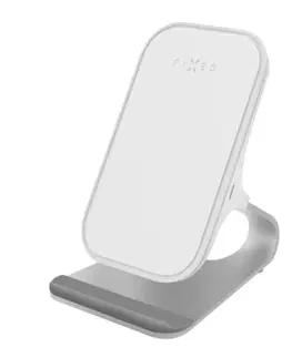 Nabíjačky pre mobilné telefóny FIXED Frame Stojan s rýchlym bezdrôtovým nabíjaním, 15 W, biela FIXFR-WRL-WH