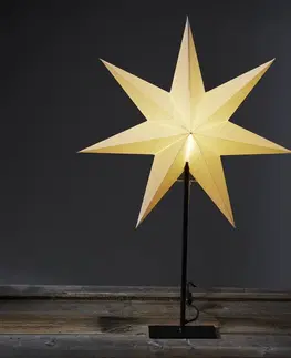 Vianočné svetelné hviezdy STAR TRADING Stojacia hviezda Frozen, 7-cípa, čierna/biela