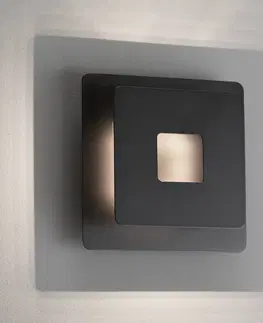 Nástenné svietidlá FISCHER & HONSEL Nástenné LED svetlo Hennes, 18 x 18 cm, čierna