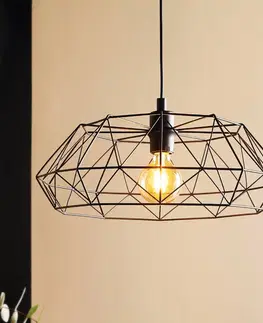 Závesné svietidlá EGLO Závesná lampa Carlton 2, čierna Ø 45,5 cm