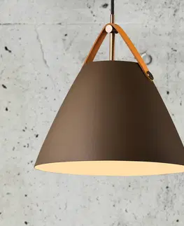 Závesné svietidlá DFTP by Nordlux Závesná lampa Strap kovové tienidlo béžová 27 cm