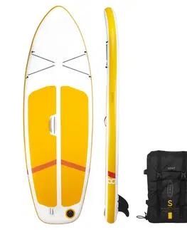 vodné športy Nafukovací skladný paddleboard Compact S pre začiatočníkov žlto-biely