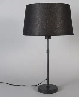 Stolove lampy Stolová lampa čierna s čiernym tienidlom nastaviteľná 35 cm - Parte