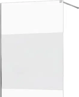 Sprchové dvere MEXEN/S - KIOTO Sprchová zástena WALK-IN 080x200 cm 8 mm, chróm, Transparent / matné sklo 800-080-101-01-35