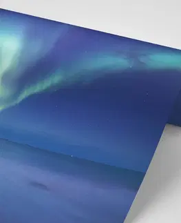 Tapety vesmír a hviezdy Fototapeta polárna žiara nad oceánom