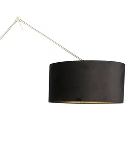 Stojace lampy Moderná stojaca lampa zlaté velúrové tienidlo čierna 50 cm - Redaktor