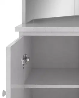 Toaletné Rohový toaletný stolík s LED Dekorhome Dub