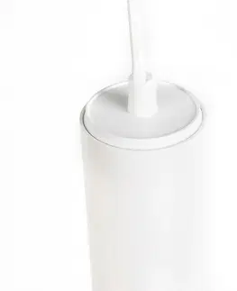Zavesne lampy Sada 2 dizajnových závesných žiaroviek biela - Tuba malá