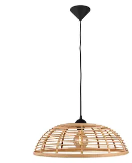 Závesné svietidlá Brilliant Závesná lampa Crosstown bambus tienidlo svetlé Ø56