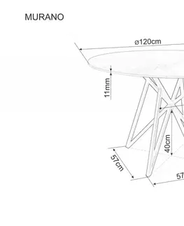 Jedálenské stoly Jedálenský stôl MURANO Signal Bielo-sivý mramor