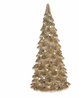 Vianočné dekorácie Vianočný LED stromček Douglas zlatá, 6,5 x 12 cm