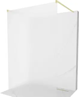 Sprchové dvere MEXEN/S - Kioto samostatne stojaca sprchová zástena 120 x 200, dekor 8 mm, zlatál kartáčovaná 800-120-002-55-30
