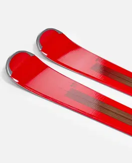 lyže Pánske zjazdové lyže s viazaním Boost 500 červené