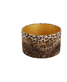 Tienidlo na lampu Velúrové tienidlo s leopardím dizajnom vo vnútri 35/35/20 zlata