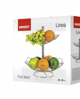 Odkvapkávače na riad Banquet Drôtený stojan na ovocie LINEA, 30 x 33 cm