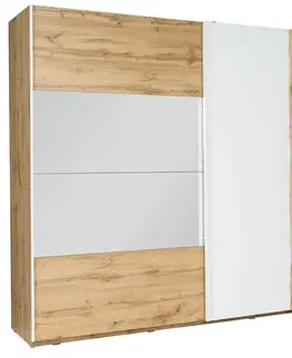 Šatníkové skrine Skriňa Wood 12 250 cm biela/wotan